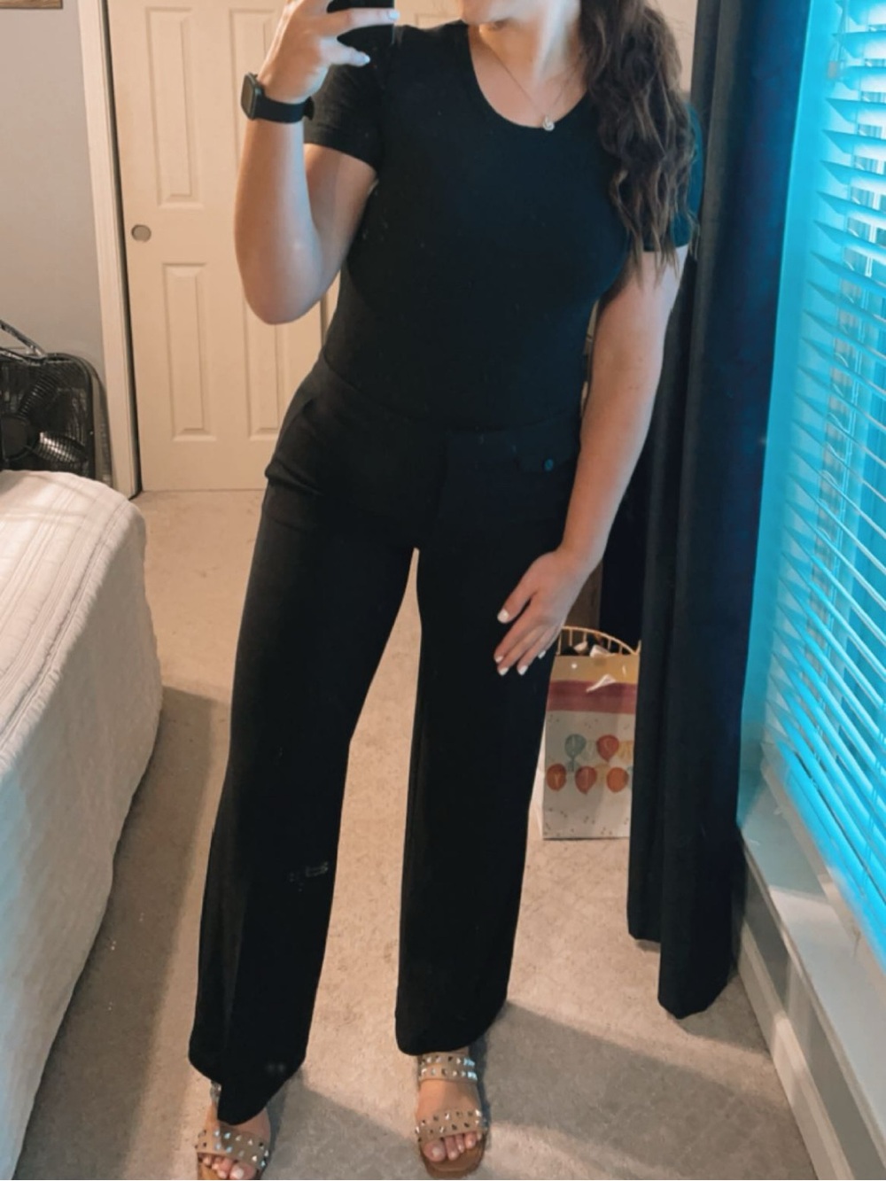 LOFT Black Wide-Leg Dress Pants